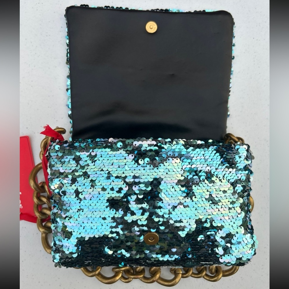 Montana West Blue and Black Sequin Shoulder Bag - Picture 4 of 11